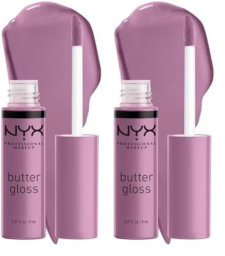 NYX PROFESSIONAL MAKEUP Butter Gloss, Non-Sticky Lip Gloss - Pack Of 3 (Angel Food Cake, Creme Brulee, Madeleine)