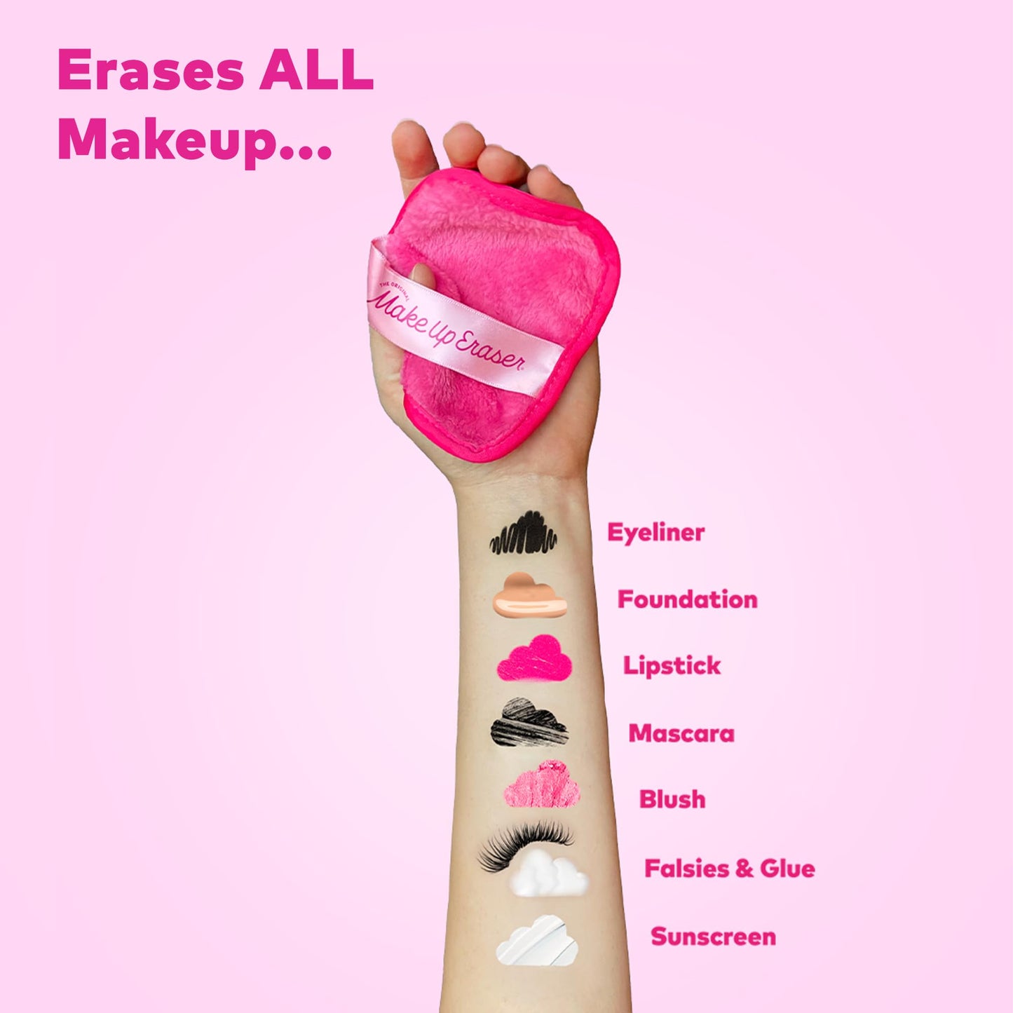 7-Day Set, Erase All Makeup with Just Water, Including Waterproof Mascara, Eyeliner, Foundation, Lipstick, Sunscreen, and More!, 7ct.