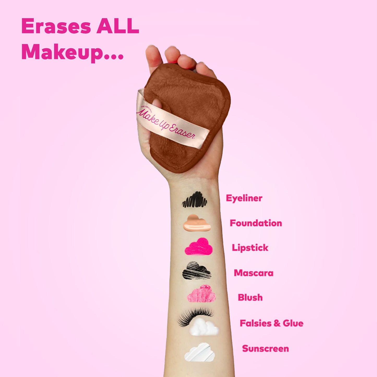 7-Day Set, Erase All Makeup with Just Water, Including Waterproof Mascara, Eyeliner, Foundation, Lipstick, Sunscreen, and More!, 7ct.