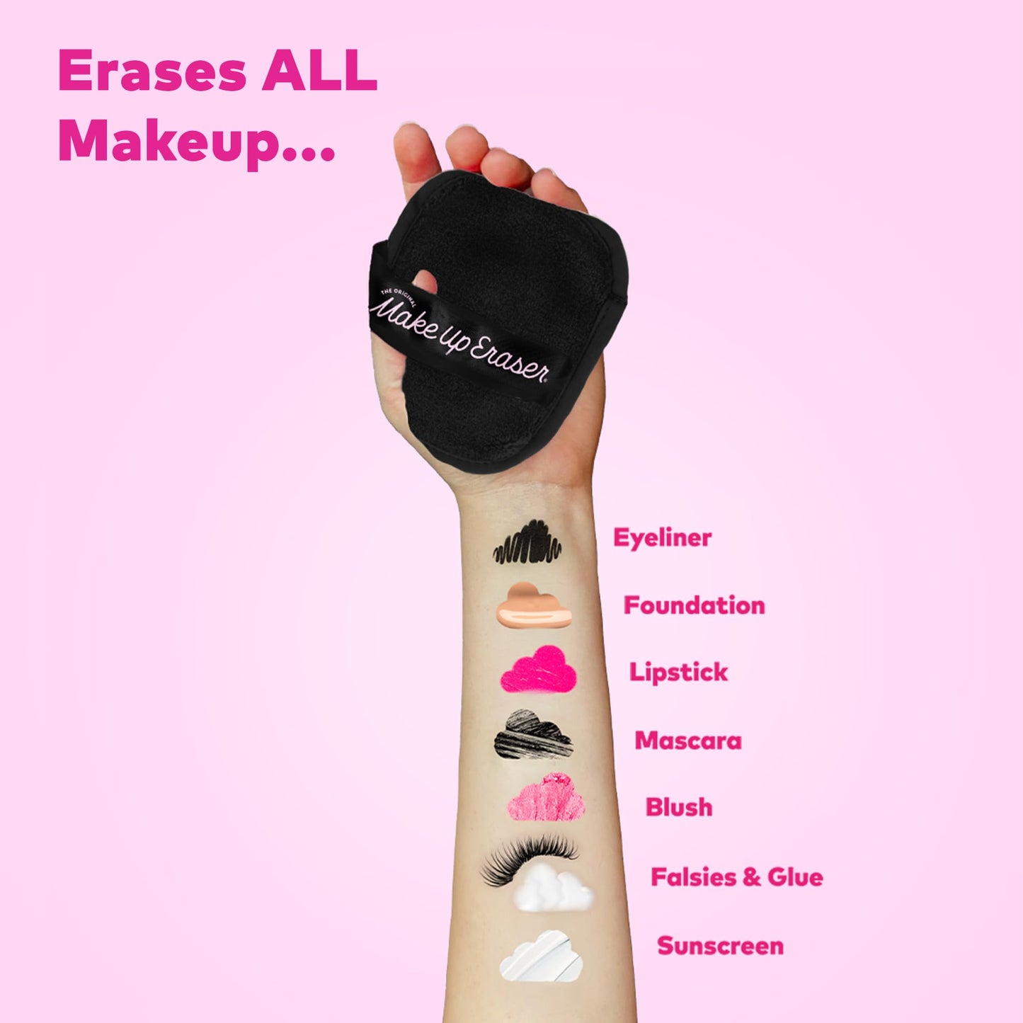 7-Day Set, Erase All Makeup with Just Water, Including Waterproof Mascara, Eyeliner, Foundation, Lipstick, Sunscreen, and More!, 7ct.