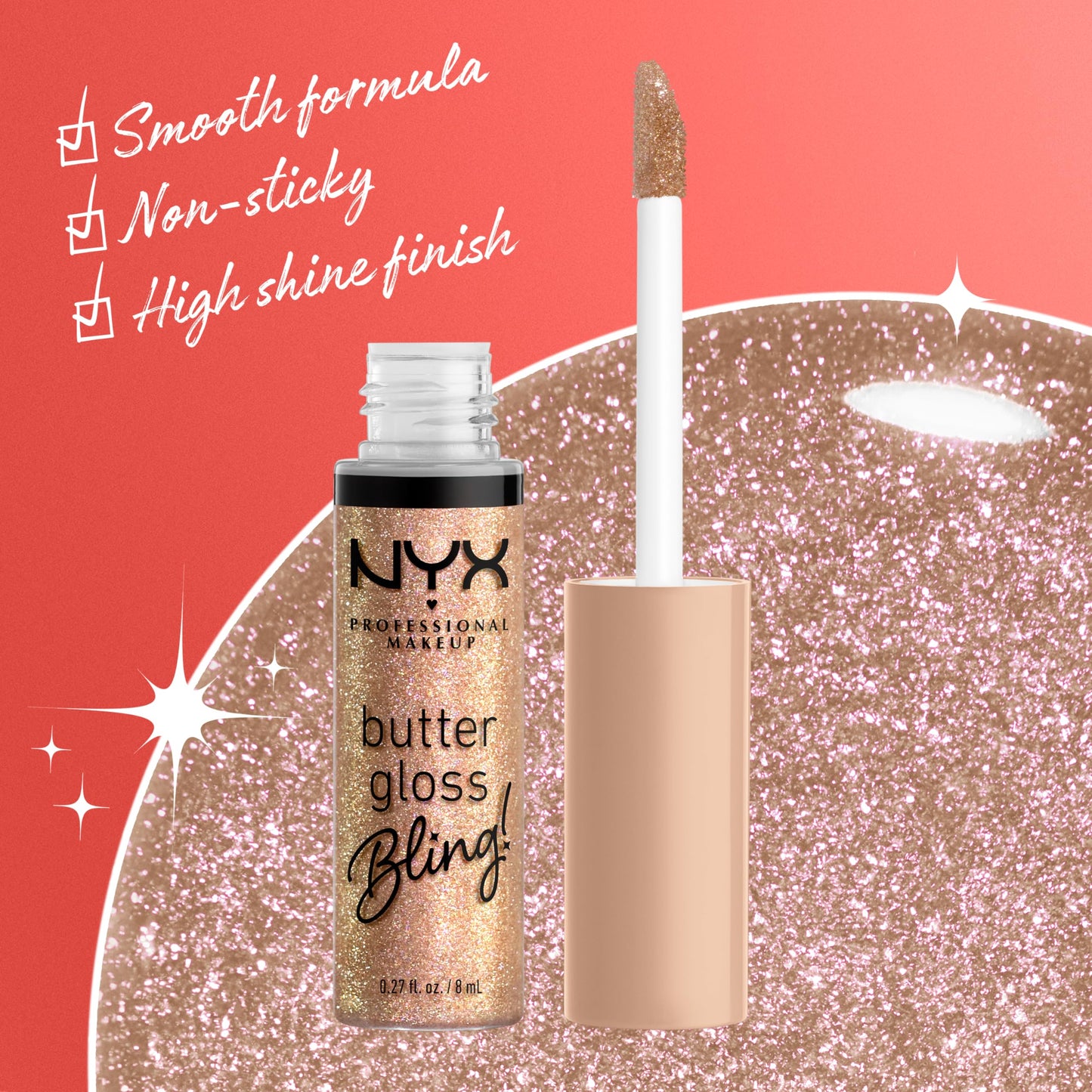 NYX PROFESSIONAL MAKEUP Butter Gloss, Non-Sticky Lip Gloss - Pack Of 3 (Angel Food Cake, Creme Brulee, Madeleine)